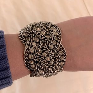 Retired Stella & Dot silver and crystal bracelet